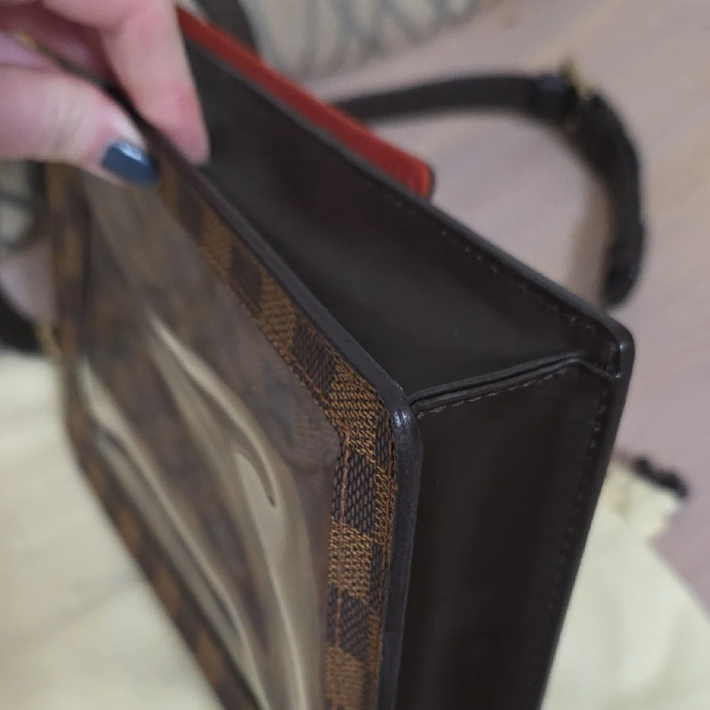Louis Vuitton Dark Brown Checkered Messenger Bag With Dust Bag And Podhmark COA